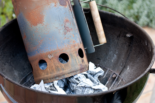 Chimney with Newspaper Two large sheets crumpled up