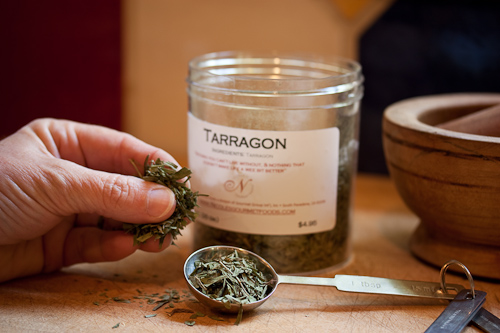 Large Pinch of Tarragon This is a tablespoon of this leafy dried herb