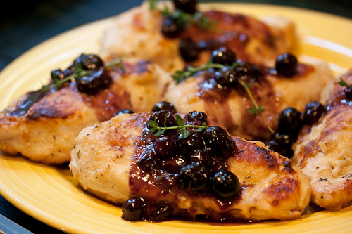 Ode to the fresh blueberry, and the chevre-stuffed chicken