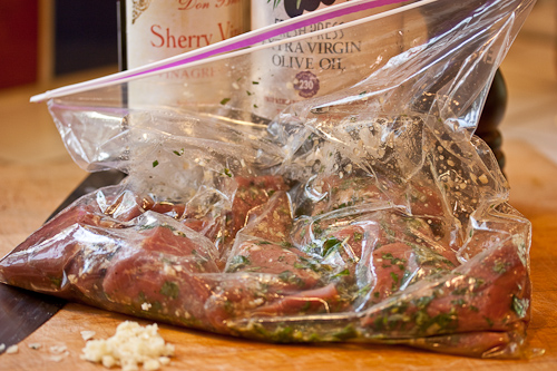Marinating Lamb Press the air out of the bag and distribute the marinade evenly