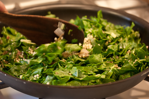 Couscous Chard Mix the chard leaves and couscous and then add stock