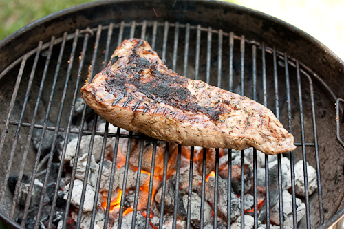 The sugar in the rub will cause it char a little but that's part of the flavor