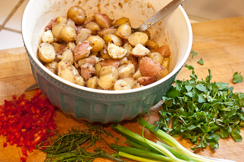The potatoes hold their shape but are quite tender