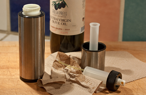 A simple pump and your favorite oil turns olive oil into uber-Pam