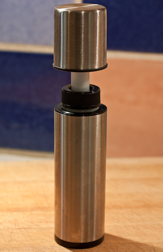 This is a Cuisipro sprayer, easy to fill and clean and is well-constructed
