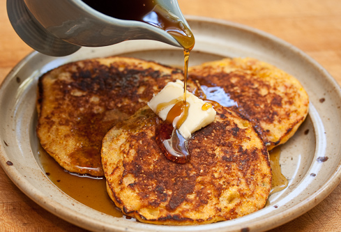 Really different and really tasty pink corncakes
