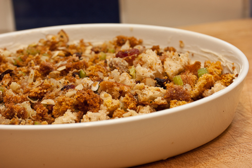 CasseroleStuffing Overflow stuffing cooks nicely in a casserole but will be a little drier than the stuffing cooked inside the turkey