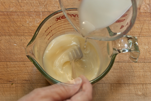 EggButterMilk The liquids stay smooth and distribute better into the dry ingredients