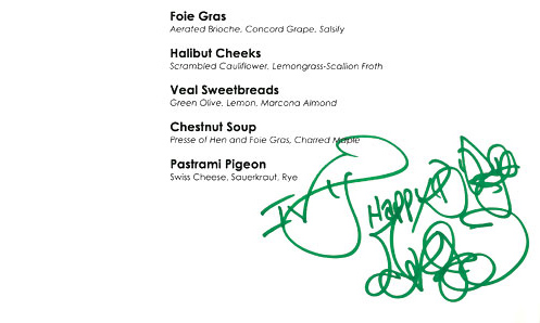 Marcel's signature matches his hair