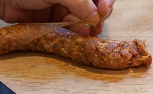 SausagePeel Pull off the casing and discard