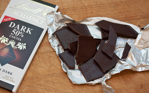 Dark chocolate goes so well with the toasty flavor of the almonds -- I used 50% cacao here since some family members like their dark chocolate a little less bitter, but you can opt for higher