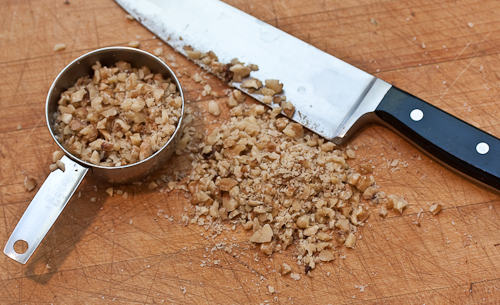 You will end up with about 1/2 cup chopped nuts