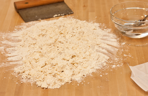 FlourPastry1 Scrape the flour back into a pile