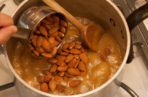 The mixture is quite hot, so be careful not to splash it