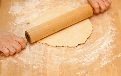 RollCrust2 When the dough is cold, this may be hard at first but it will quickly soften at room temperature so work quickly