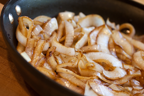 A deepening caramel color gives the onions a nice, sweet flavor